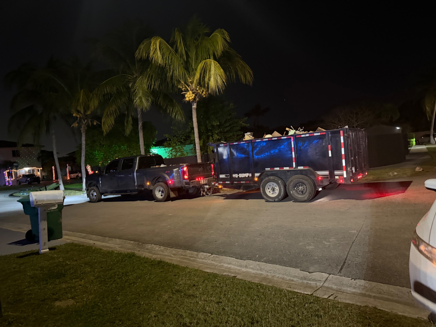Full dump trailer after a residential cleanout
